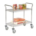 Nexel Chrome Utility Cart w/2 Shelves & Poly Casters, 1200 lb. Capacity, 30L x 21W x 39H 2130P2C